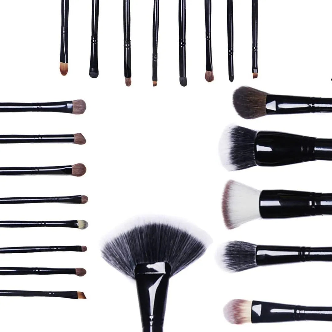 22-Piece Black ABS Makeup Brush