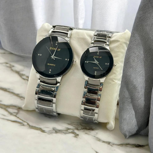 Couple Analog Watches Steel 36mm Set