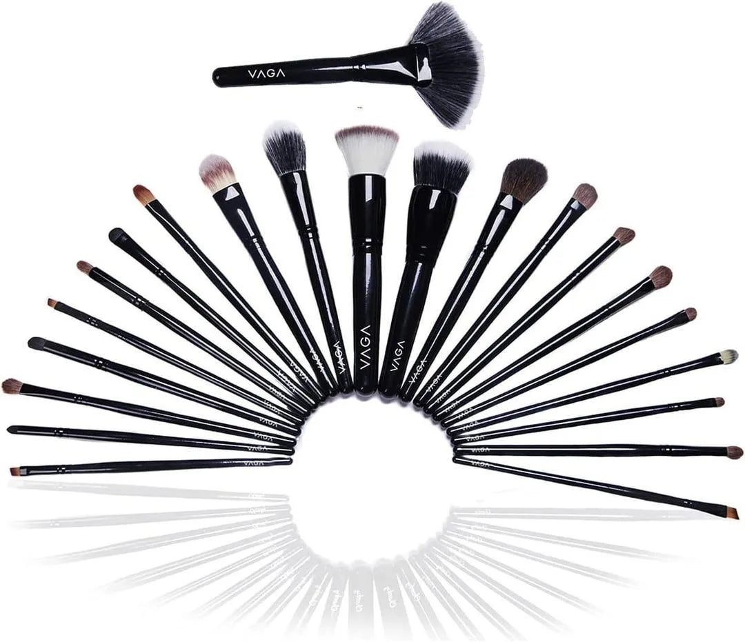 22-Piece Black ABS Makeup Brush