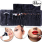 22-Piece Black ABS Makeup Brush