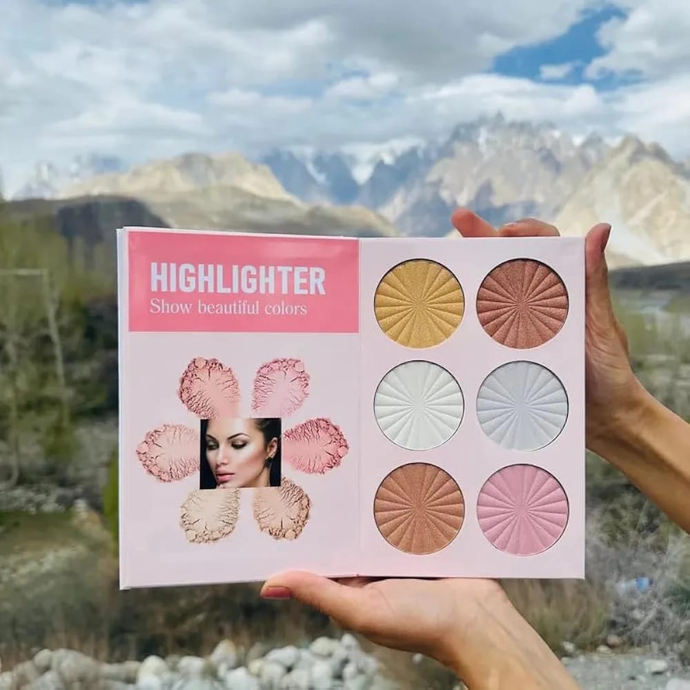 A complete 4-in-1 professional makeup palette for face, eyes, and eyebrows.