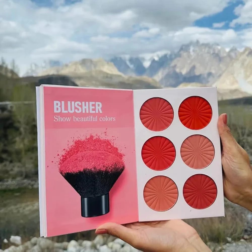 A complete 4-in-1 professional makeup palette for face, eyes, and eyebrows.