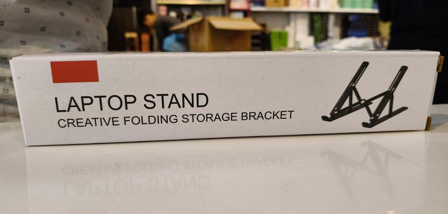 A portable, adjustable steel laptop stand