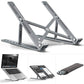 A portable, adjustable steel laptop stand