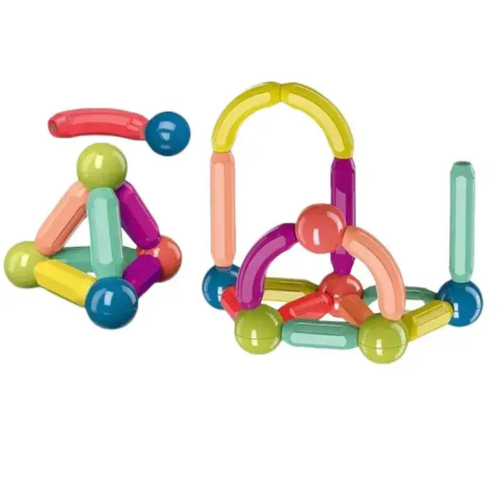 64 PCS Magnetic Building Blocks Set in Orange Box