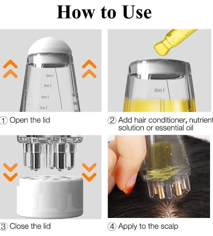 6ml Transparent Hair Oil Applicator