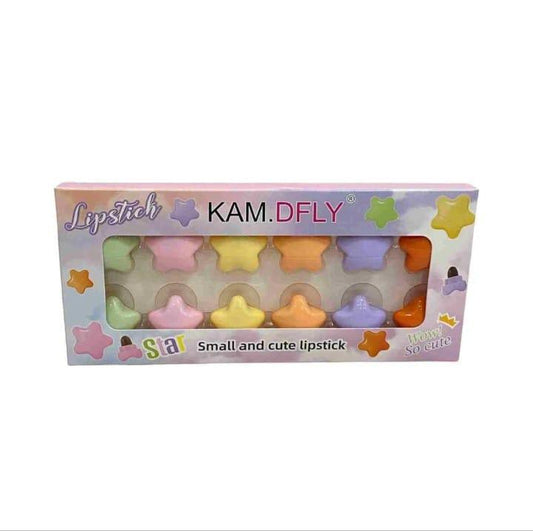 6 Pcs Star Shaped Lipstick Set Multicolor